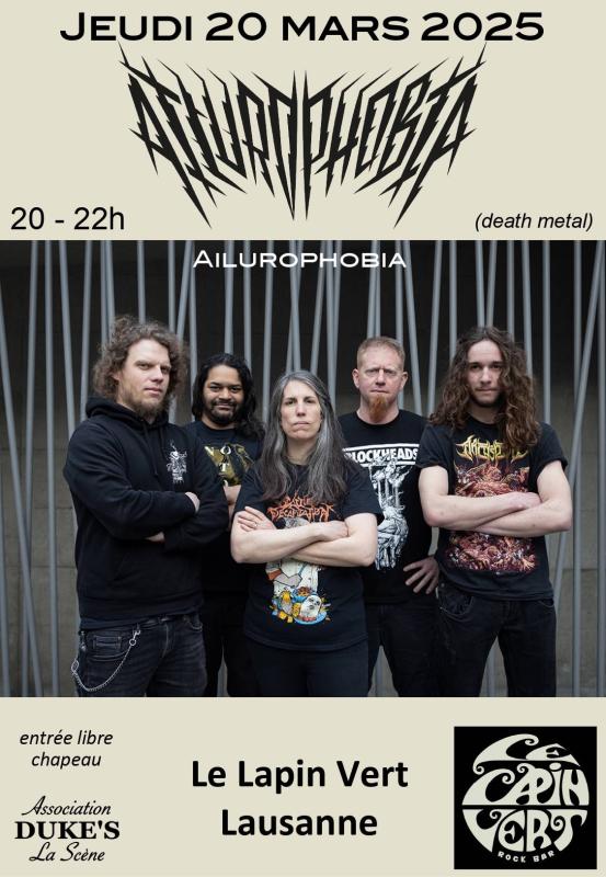 Ailurophobia (death metal) au Lapin Vert Lausanne