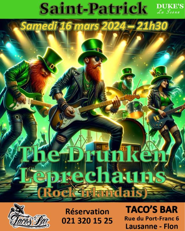 Superbe St-Patrick avec The Drunken Leprechauns (rock irlandais) 