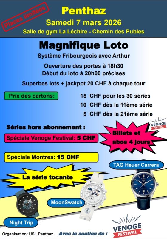 Magnifique LOTO de l’USL Penthaz